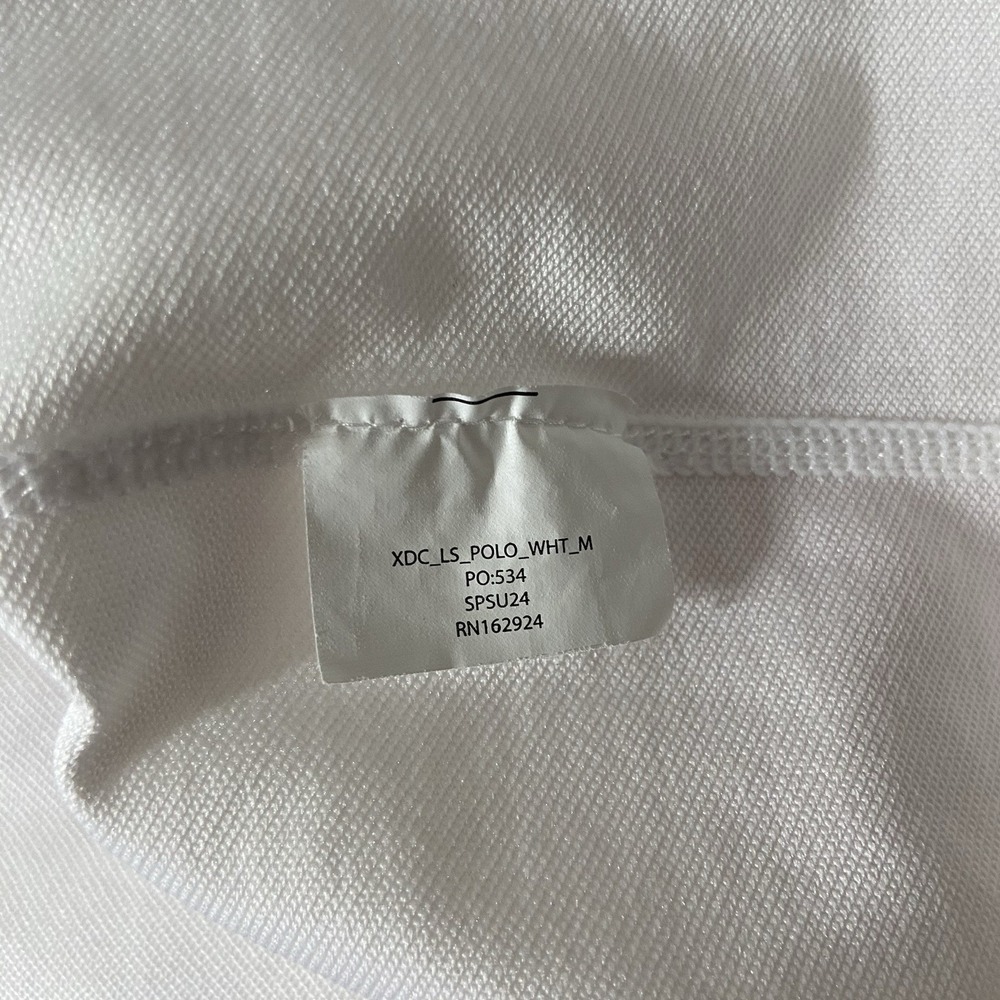 BYLT Shirt men's Medium Polo Long Sleeve Lux Drop Cut White Performance Pullover - Picture 7 of 12